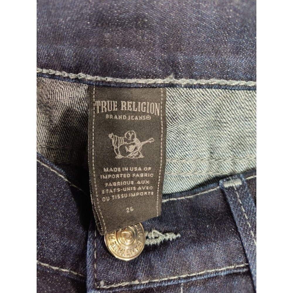 True Religion Brand Jeans Womens 26‎ Skinny Blue Distressed Pocket - Picture 12 of 14